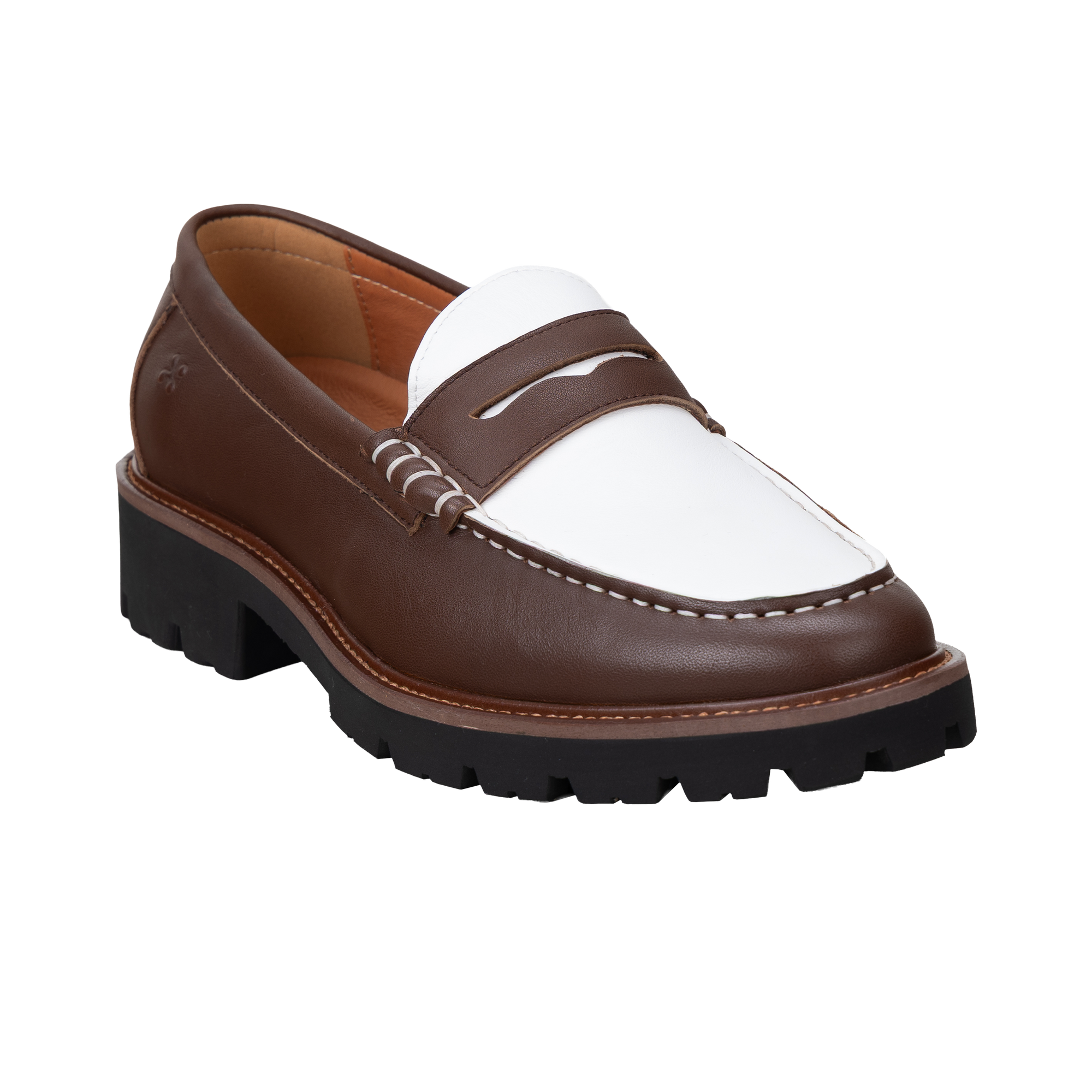 Women's loafers Stilo in tan/white
