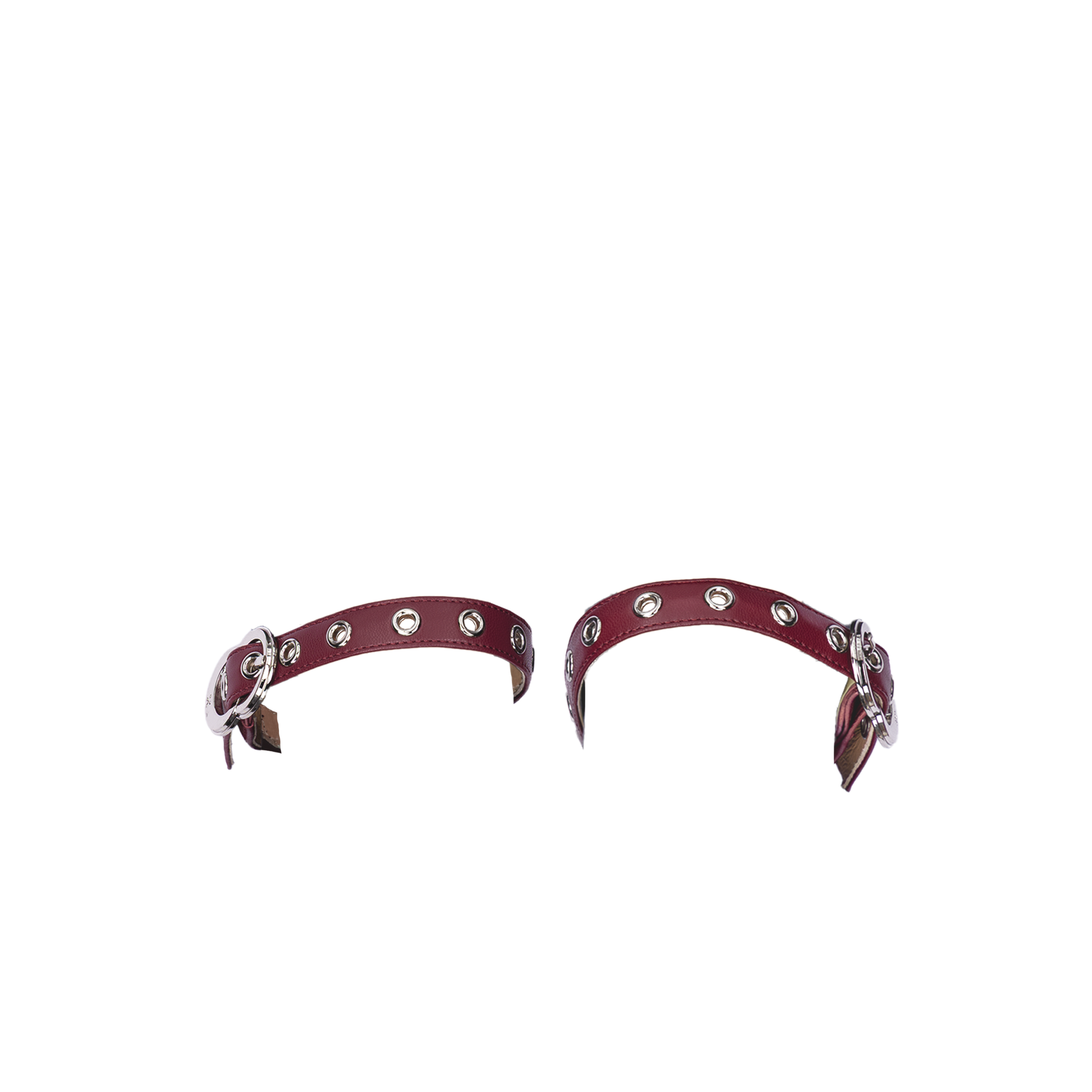 Women's ballet flats Eos Grommet thick strap with Silver Buckle in Cherry