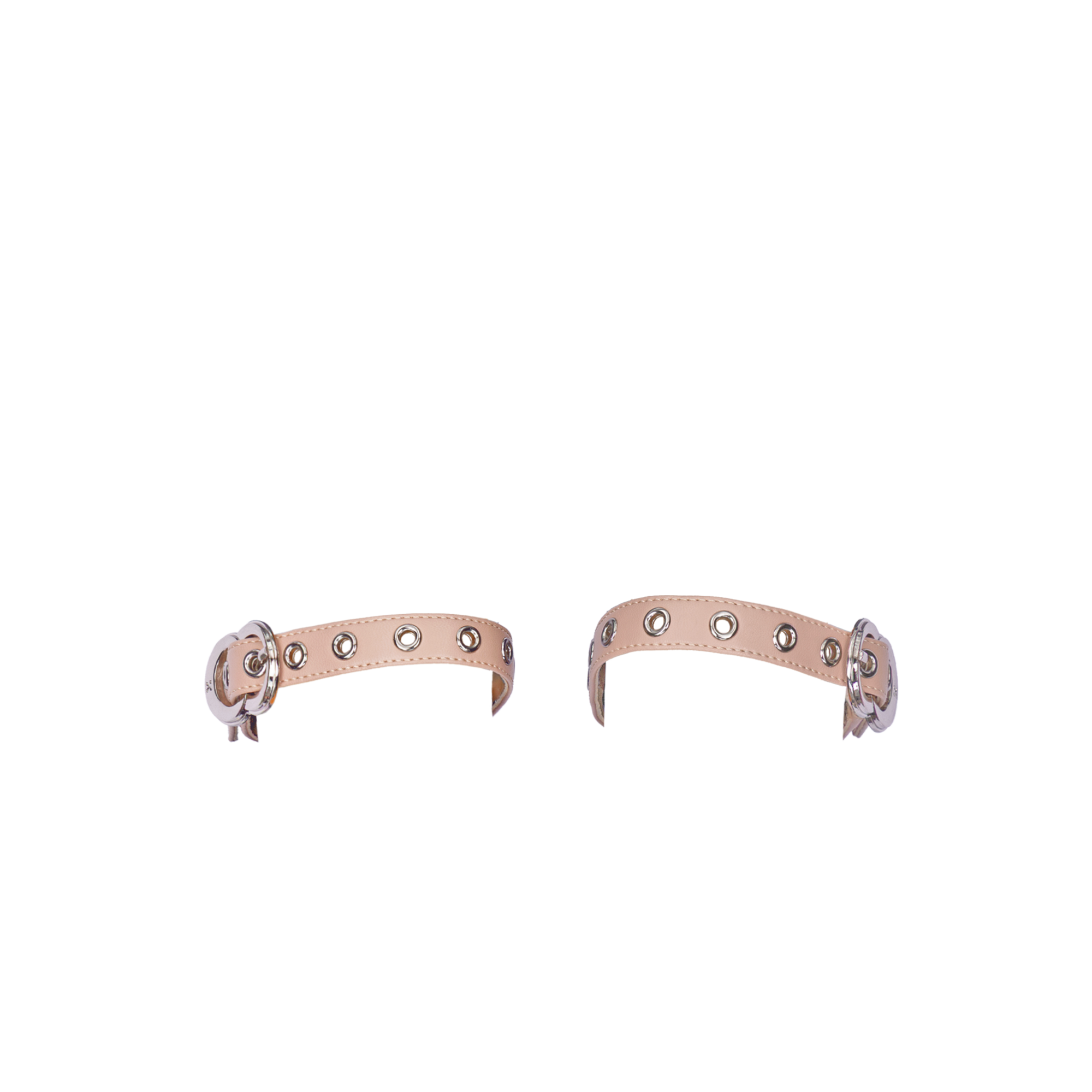 Women's ballet flats Eos Grommet thick strap with Silver Buckle in Blush