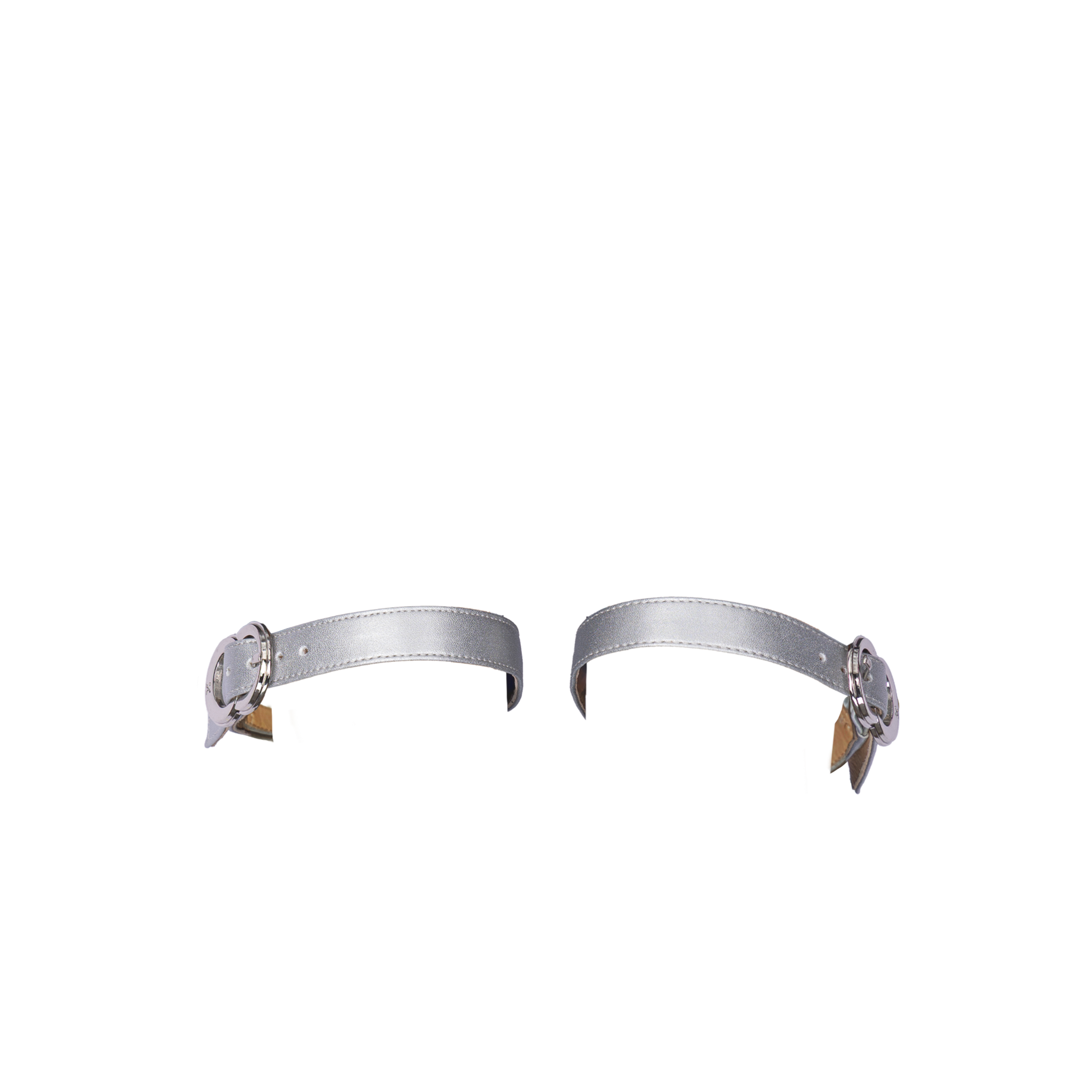 Women's ballet flats Eos Thick Strap with Silver Buckles in Silver