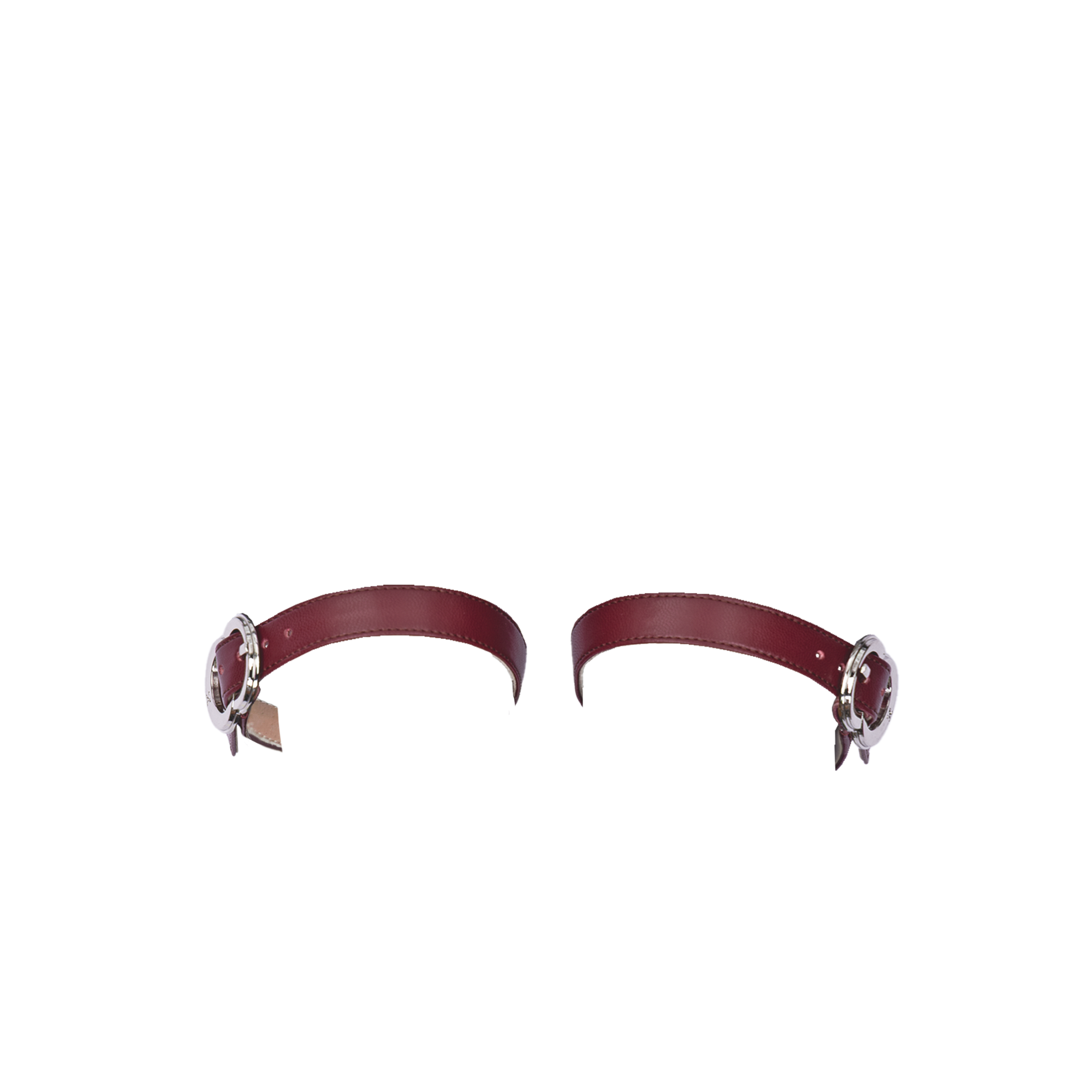 Women's ballet flats Eos Thick Strap with Silver Buckles in Cherry