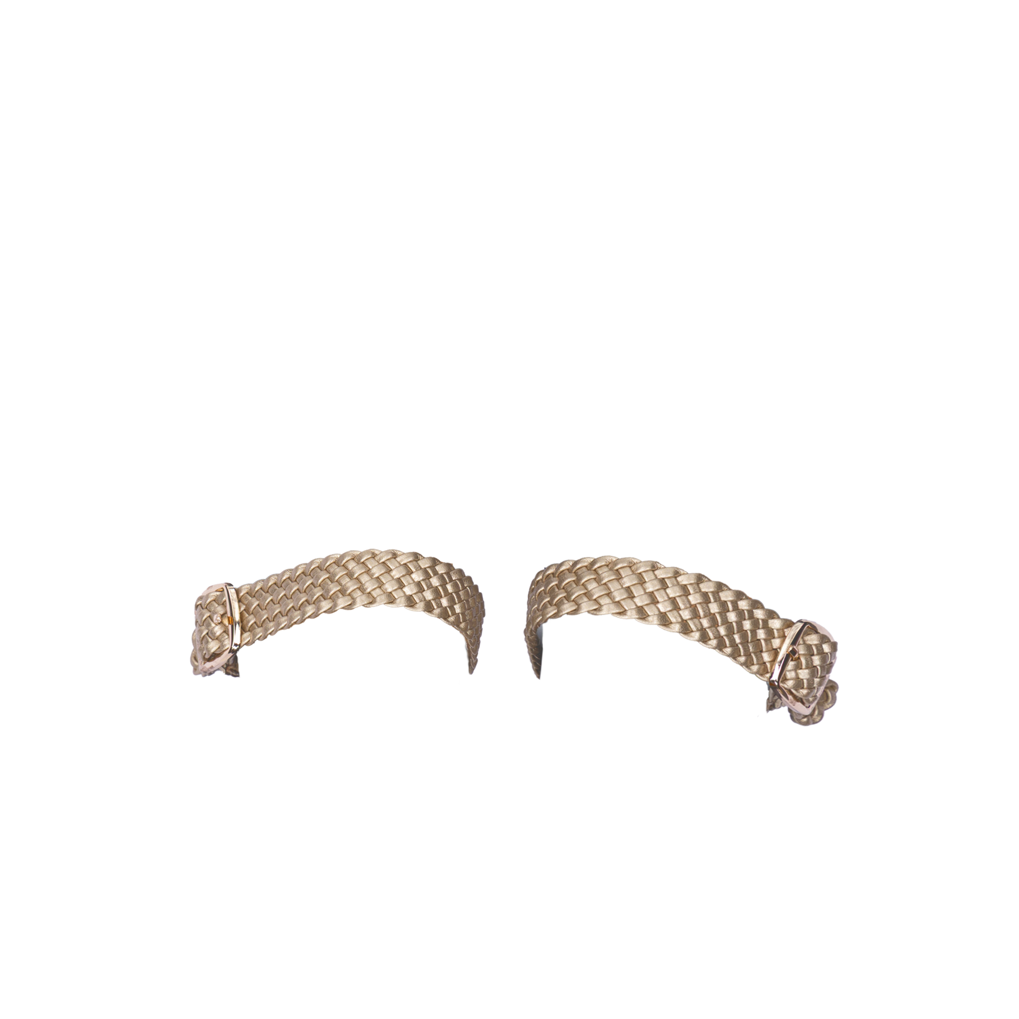 Women's ballet flats Eos Wooven Thick Strap with Gold Buckles in Gold