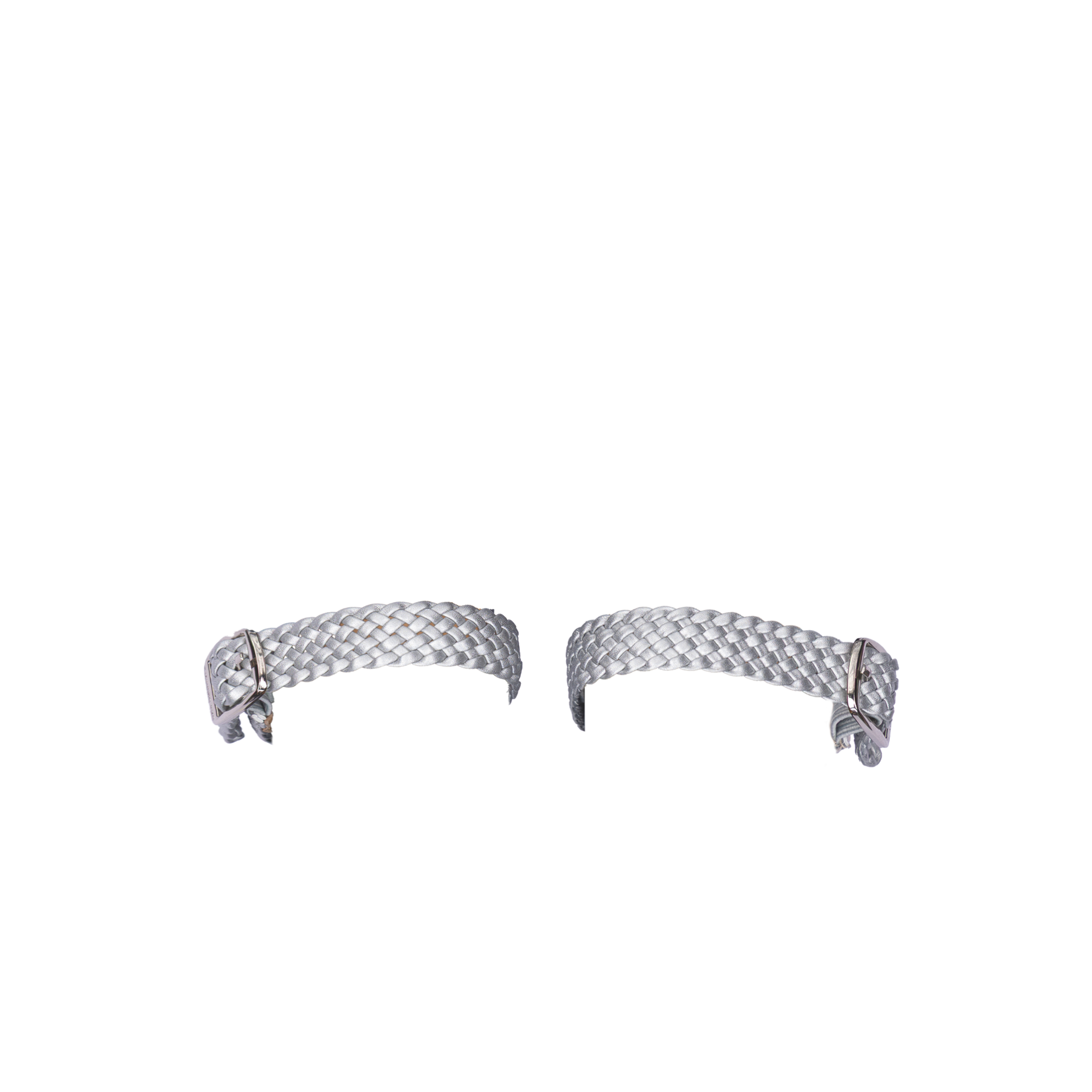 Women's ballet flats Eos Wooven Thick Strap with Silver Buckles in Silver
