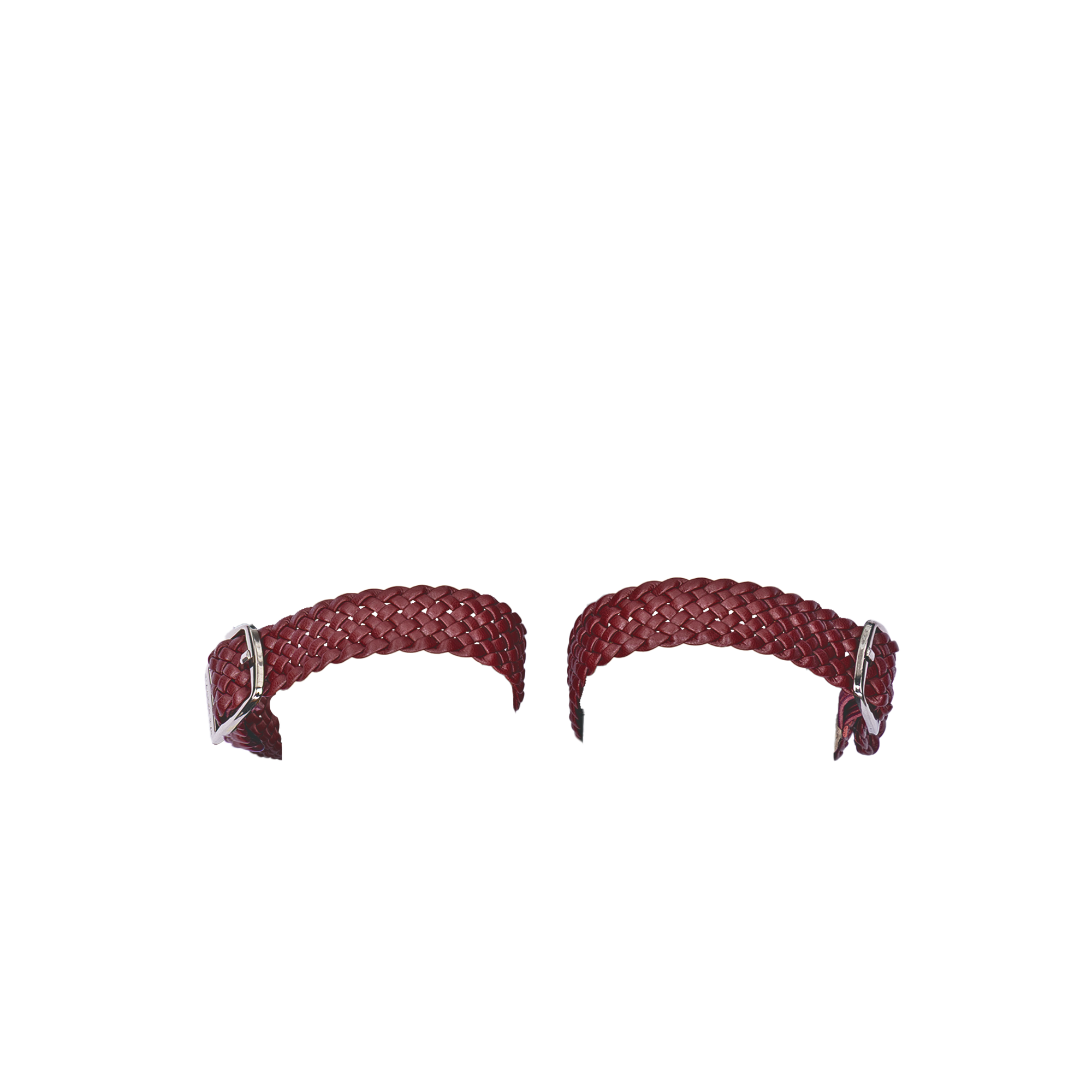 Women's ballet flats Eos Wooven Thick Strap with Silver Buckles in Cherry