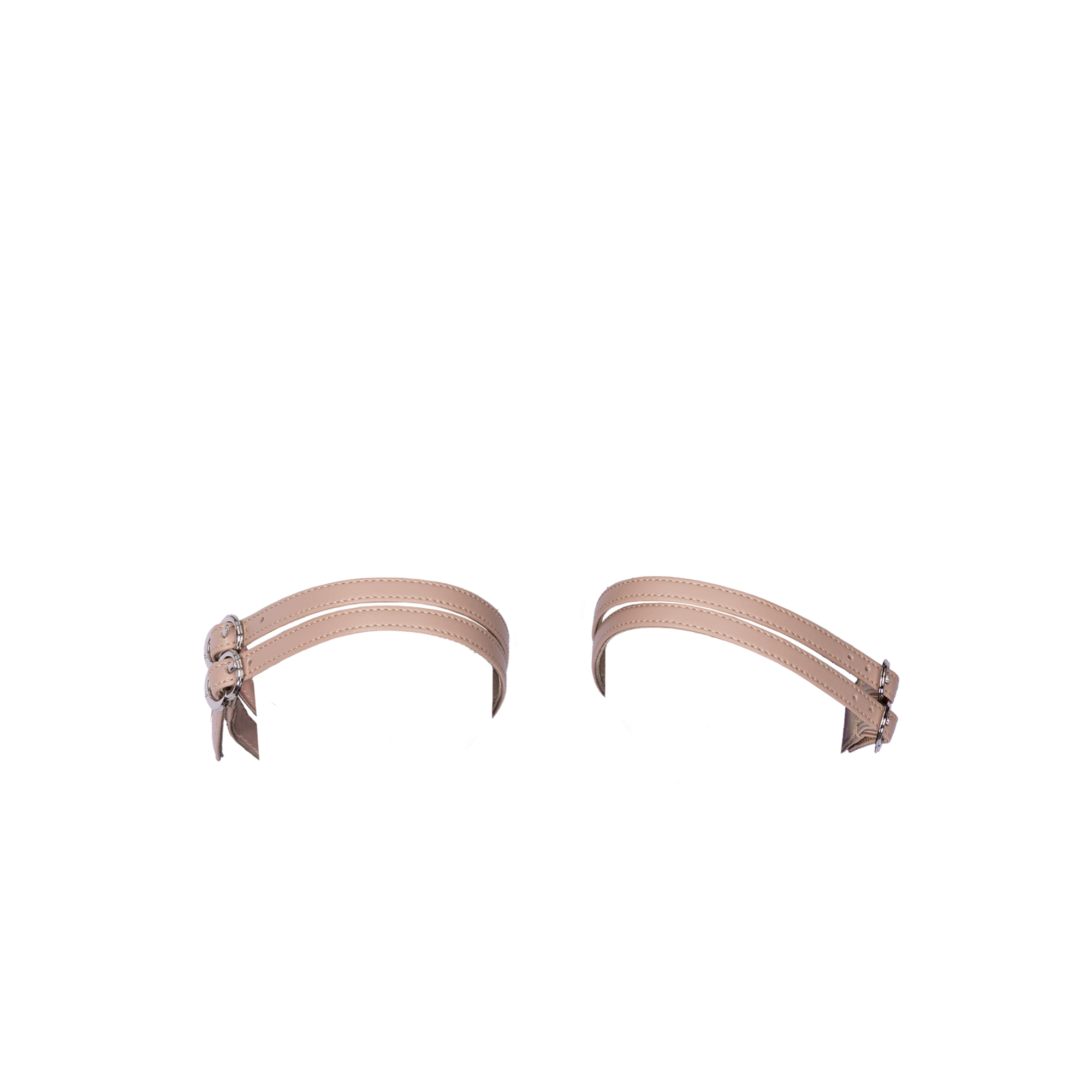 Women's ballet flats Eos Thin Double Strap with Silver Buckles in Blush